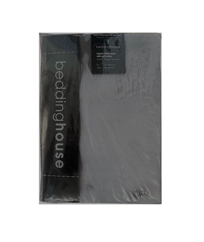 Hoeslaken Splittopper - Jersey - Antraciet - 160 x 200/210cm