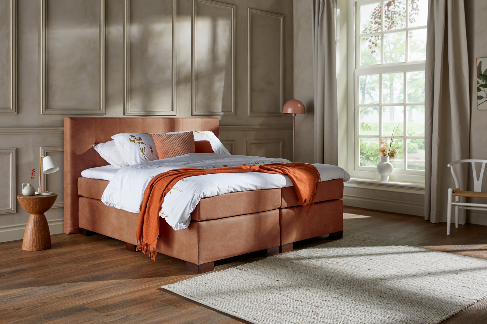 Boxspring MAGNA - Niet verstelbaar - Meubelstof JEEP