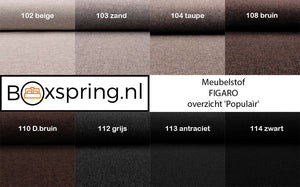 Stofstalen Figaro Boxspring KYRA - Niet verstelbaar - Meubelstof Figaro