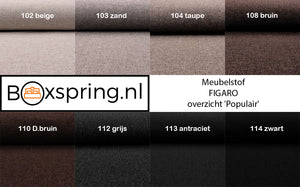 Stofstalen Boxspring onderbak WENEN - Eénpersoons - Comfortschuim - Meubelstof Figaro