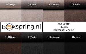 Stofstalen Figaro Boxspring PEPPA - Niet verstelbaar - Meubelstof Figaro