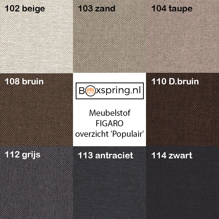 Hotelbed HARVARD - Tweepersoons - Incl. Bonnellmatras - Meubelstof Fig ...