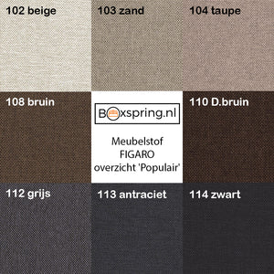 Stofstalen Boxspring onderbak FRANCE - Twijfelaar - Bonellveer - Meubelstof Figaro