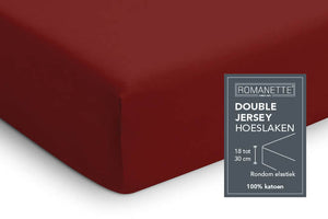 Hoeslaken Double - Jersey - Bordo - detail