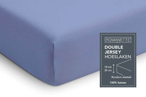 Hoeslaken Double - Jersey - Lavendel - detail