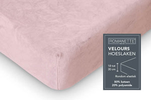 Velours- hoeslaken - blush - detail