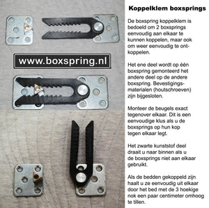 Koppelklem voor boxsprings