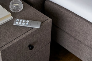 Draadloze afstandbediening Boxspring OONA - Elektrisch verstelbaar - Meubelstof Hopper
