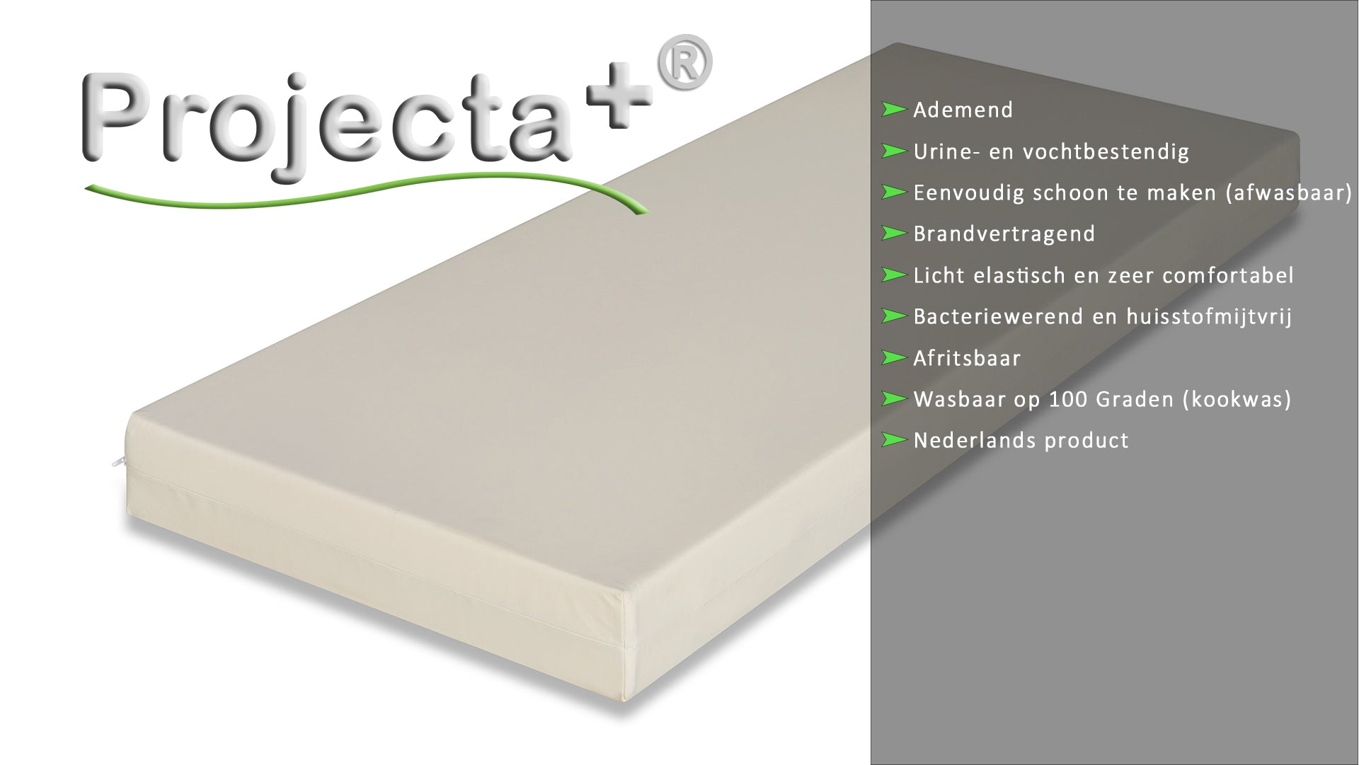 Eigenschappen Koudschuimmatras Projecta Plus HR60 - Met beschermende hoes - Beige