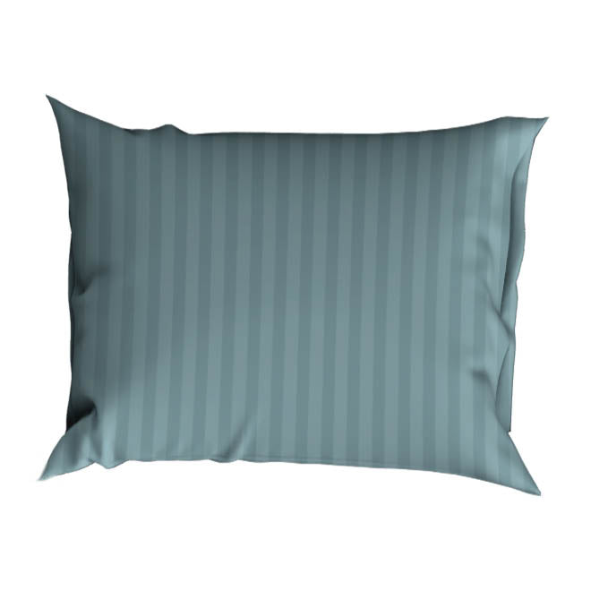 Satin d'or Satjinstreep Smokeblue - Kussensloop